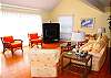 Enjoy relaxing in the spacious living area.  Flat screen TV and dvd player for evening entertainment