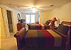 Located on the second level this bedroom has a full bath it shares with the double bedroom and a TV is here too.