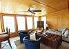 Sunroom with seating and TV