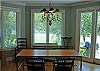 Large area for dining table overlooks the golf course