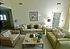 Enjoy brand new sofas, comfortable seating, flat screen TV