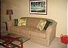 New queen sleeper sofa, ceiling fan.