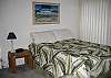 Queen size bed, ceiling fan