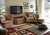 Living room looks out on the Fazio Golf Course and towards the mountains. Large screen 42" flat screen TV.
