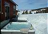 Enjoy the amazing mountain views from the private hot tub!