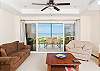 Living room with great ocean view and cozy sofas