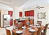 A comfortable dining are for 6 guests