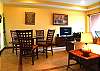 A nice view of Dining Area along side 42 inch LCD TV