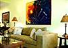 Beautiful living room with cozy sofa
