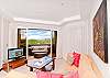A beautiful spacious living room with cozy sofas and great outside view