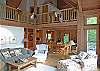 Great room with cathedral ceilings