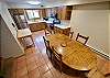 This fully equipped kitchen and dining room area is a great place for the entire party. 