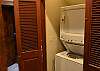 The home comes with a washer and dryer. The washer and dryer are located downstairs. 