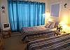 Guest bedroom with twin beds and TV/VHS
