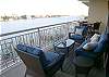 New comfortable furnishings on the bayfront balcony.