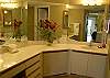 Spacious vanity area in the master bath.