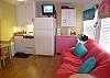Kitchenette, double futon & new flatscreen TV