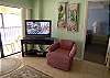 New 37 inch LCD flatscreen TV/DVD & sliding glass doors to the Gulf front balcony.