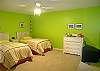 Brilliant guest bedroom with twin beds & cable TV.