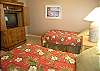 Guest bedroom with twin beds cable TV