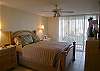 Master bedroom with queen size bed, cable TV, adjoining bath with oversized tub/shower and the great view from the bedroom will make your dreams come true!