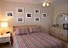 Bedroom with queen size bed &amp; cable TV