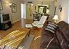Queen size sofabed, leather stressless chair, cable TV & stereo CD.