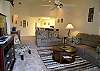 Living Area with vaulted ceiling