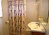 Bathroom with tub/shower and new vanity in January 2011.