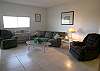 Spacious Living Room with Sleeper Sofa, Chair &amp; Recliner