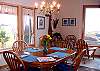 The dining table seats four.