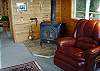 Wood burining stove keeps you warm and cozy on a chilly day.
