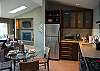 kitchen and dining in upper unit.