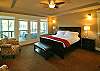 Master bedroom with hot tub on deck.