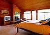 The spacious master bedroom also has a fabulous view.