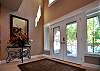 Entry with leaded glass doors.