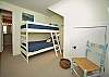 Bedroom #4 has a set of twin bunks.
