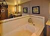 East bathroom soaking tub.