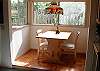 Dining nook in the guest house.