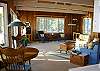 The living room has SW views of the water.