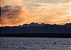 The sunset over the Olympic Range.