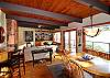 cozy living and dining areas