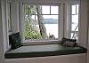 This wonderful windowseat in the master bedroom overlooks the water.