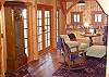 antiques and comfort in the den
