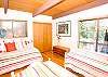 Two twin beds plus one trundel bed iin the third bedroom.