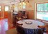 The dining area offers 6 chairs &amp; 2 stools at the bar.