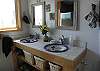 Painted glazed sinks and the dual vanity.