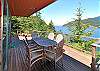 Dine on the deck overlooking East Sound.