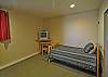 This is top bunk (separated in this photo) sharing the room with the double/trundle bed.