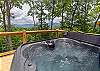 Hot tub overlooking the mountain view